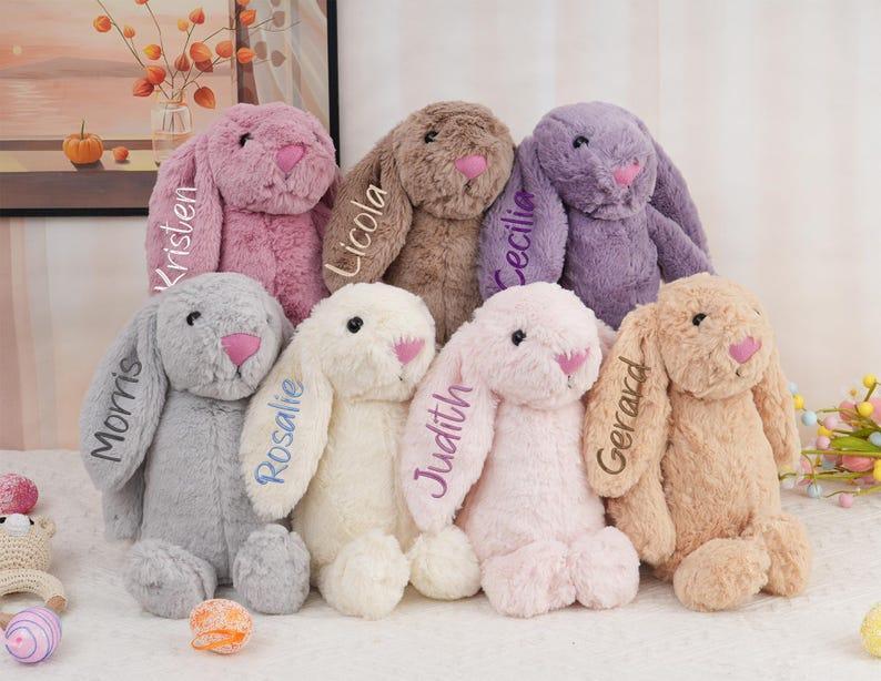 Lapin Brodé De Pâques Personnalisé, Lapin Monogrammé, Cadeau De Bébé Nouveau-né, Cadeau De Baby Shower, Animal En Peluche, Jouet De Lapin En Peluche, Cadeau Pour Enfant - MapLunelampeFr