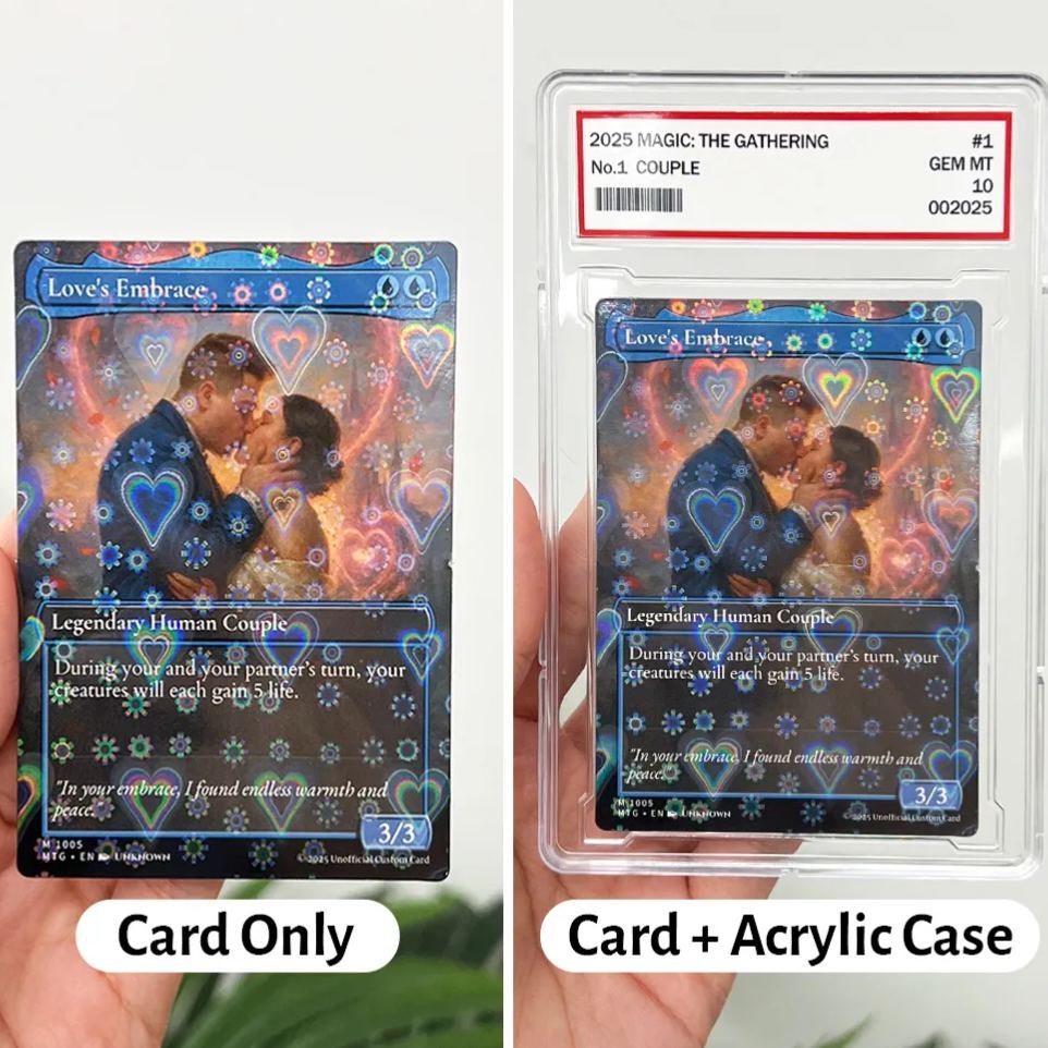Carte Magique De Couple D’anime Personnalisée, Carte D’anime Magique Photo Personnalisée, Cadeau Pour Les Couples - MapLunelampeFr