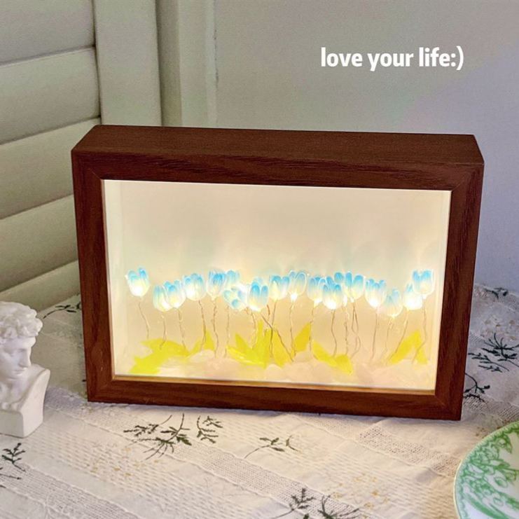 Cadre Photo Personnalisé Avec Veilleuse Tulipe – Lampe Led Florale À Faire Soi-même, Boîte Lumineuse Romantique En Acrylique, Cadeau Personnalisé Pour La Fête Des Mères, Décoration De Chambre, Cadeau Idéal Pour Maman - MapLunelampeFr