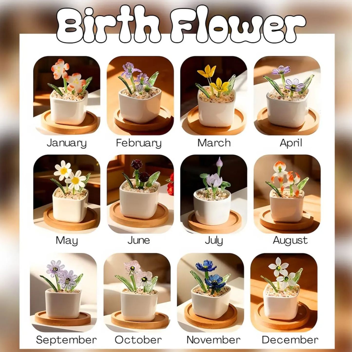 Pot De Fleurs En Verre Personnalisé Avec Photo De Maman, Cadeau Pour Maman, Cadeau Pour La Fête Des Mères, Pot De Fleurs Soufflé À La Main, Tulipes Éternelles - MapLunelampeFr