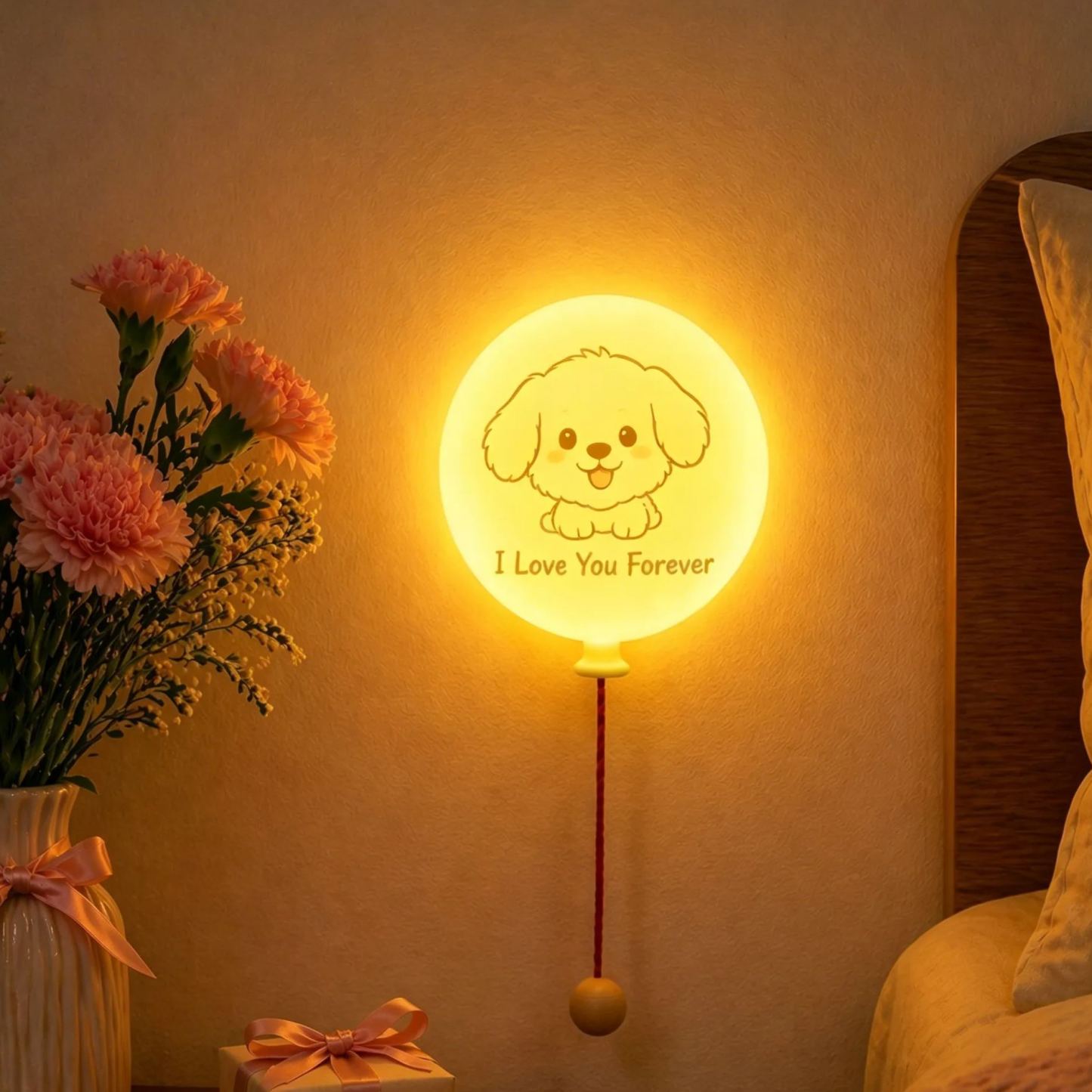 Veilleuse Ballon Personnalisée – Lampe Led Personnalisée Avec Nom Et Lumière Douce, Rechargeable, Décoration Pour Enfants Et Cadeau Amusant Pour La Fête Des Mères - MapLunelampeFr