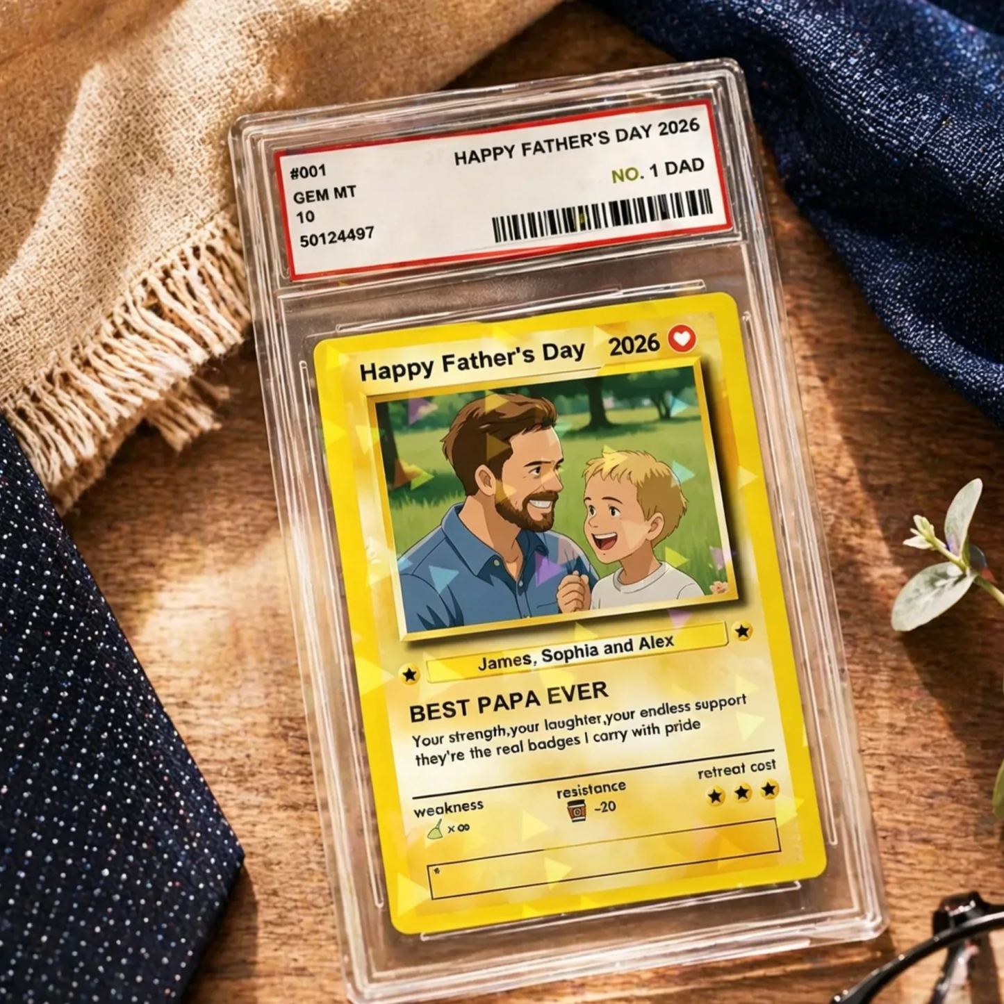 Carte Super Dad Personnalisée Carte à Collectionner Photo Personnalisée, Cadeau Drôle Et Significatif Pour La Fête Des Pères - MapLunelampeFr