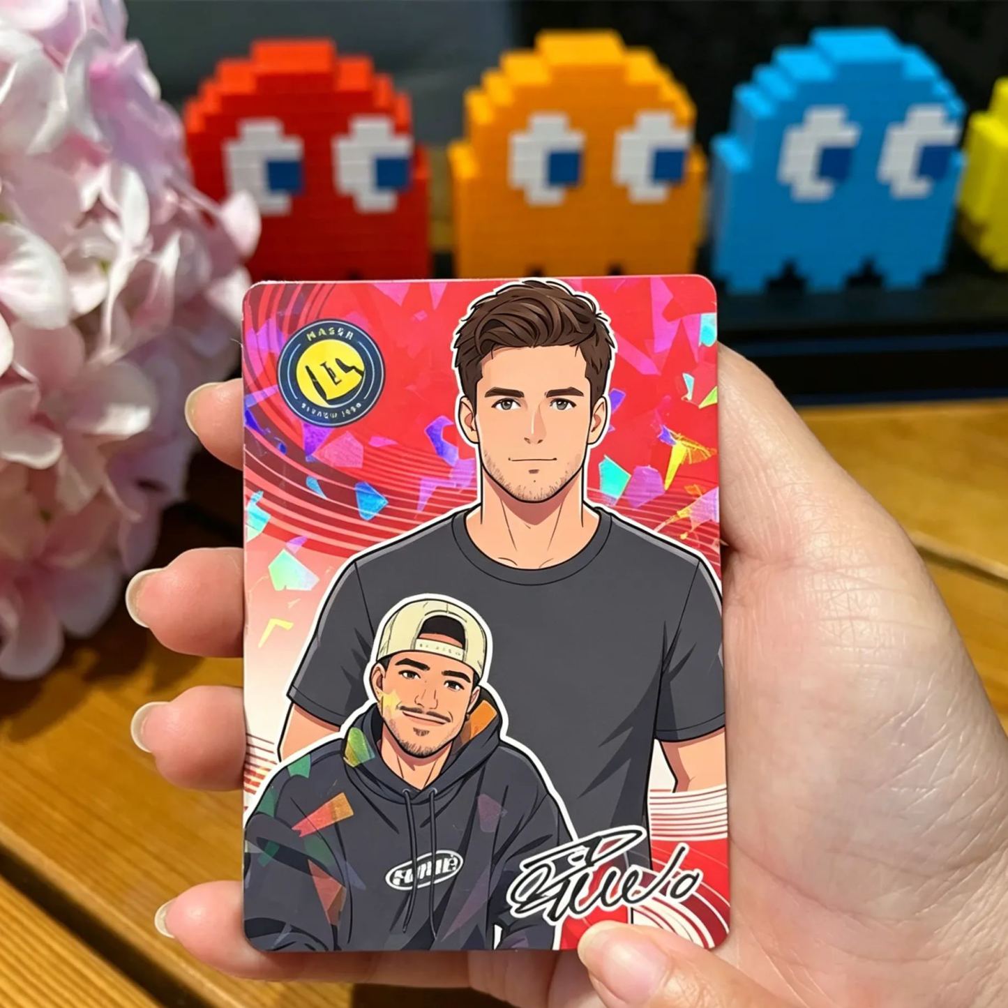 Carte à collectionner personnalisée Anime Football Star – Photo de fan personnalisée, cadeau de collection pour la fête des pères - MapLunelampeFr