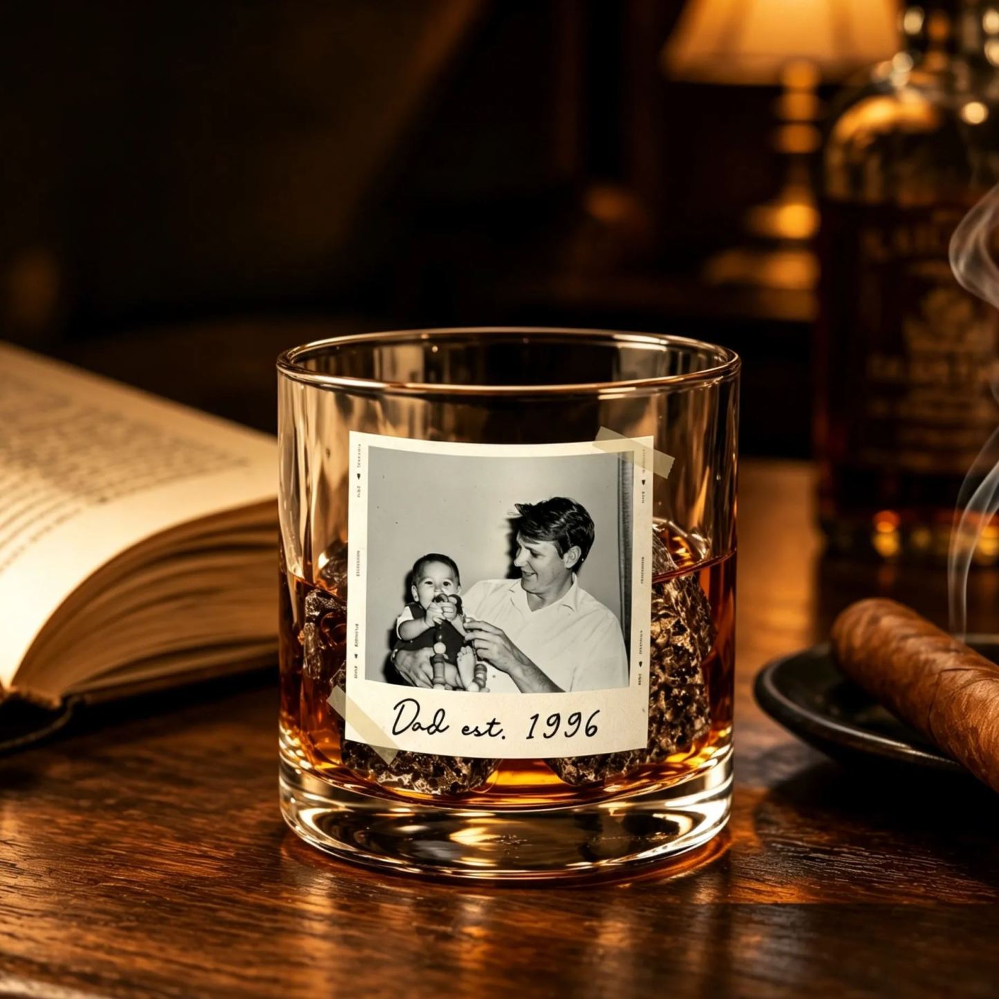 Cadeaux papa, Cadeaux pour papa, Photo personnalisée Papa Est Verre à whisky, Cadeau grand-père, Verre papa, Cadeaux pour lui, Portrait Photo Grand-père Verre, Nouveau papa - MapLunelampeFr