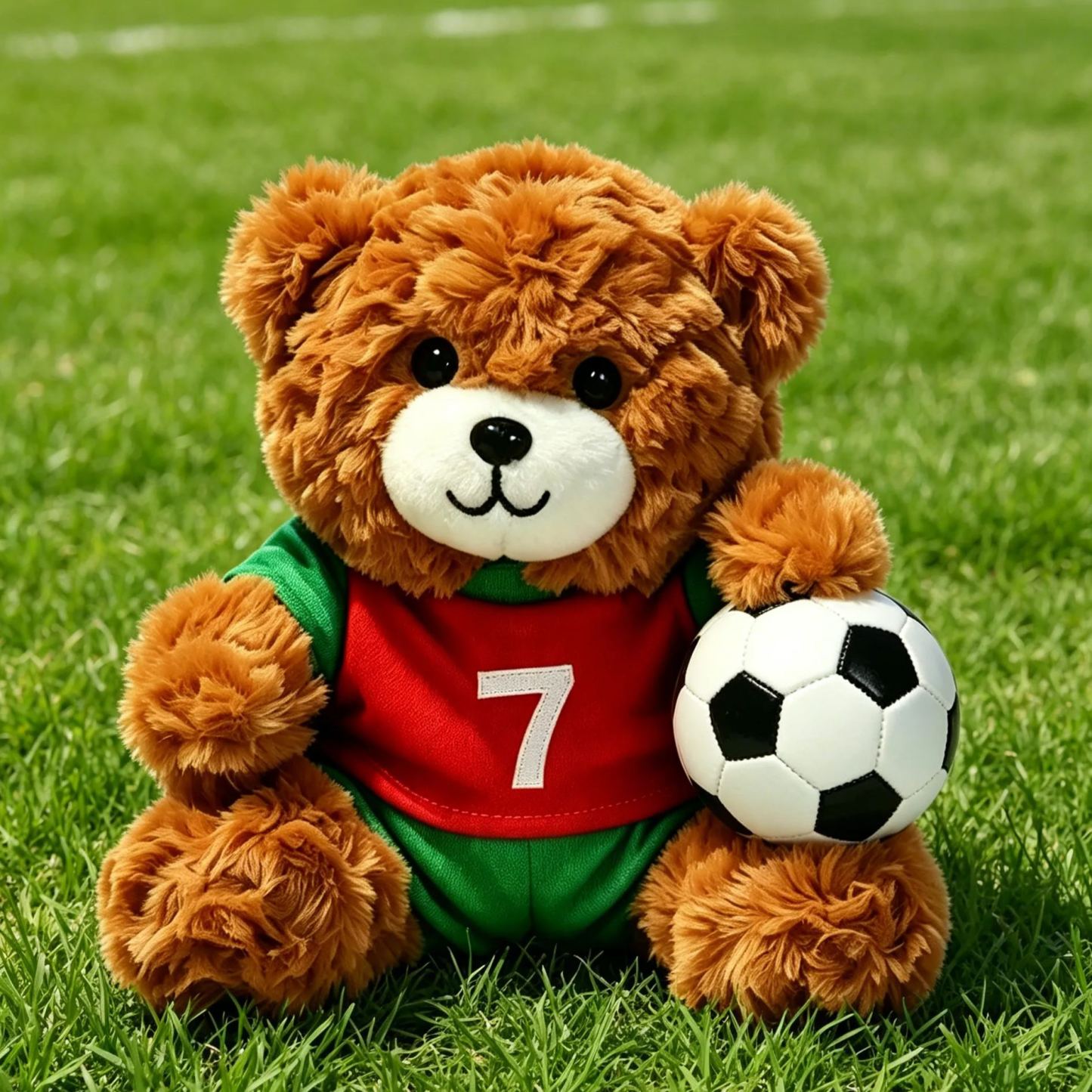 Ours de Football personnalisé en peluche, poupée mignonne d'équipe de Football, ours en peluche, cadeau Souvenir pour Fan - MapLunelampeFr