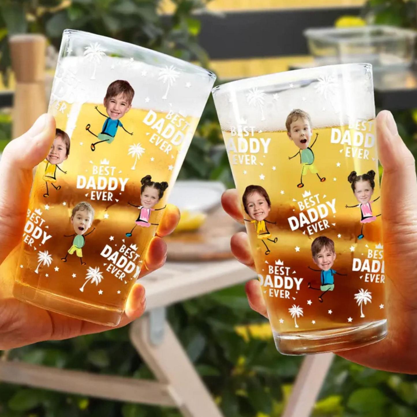 Photo Personnalisée Best Dad Grandpa Ever Beer Glass, Cadeau Personnalisé Pour La Fête Des Pères, Cadeaux Photo Personnalisés, Cadeaux Grand-père - MapLunelampeFr