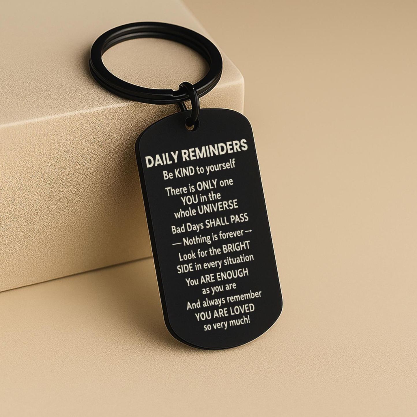 Porte-clés Gravé De Rappels Quotidiens, Porte-clés De Citation De Motivation, Cadeau D’affirmation Inspirante, Cadeau De Porte-clés En Acier Inoxydable - MapLunelampeFr