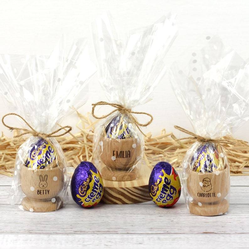 Coquetier Personnalisé, Coquetier En Bois Gravé, Cadeau De Pâques Pour Les Enfants, Porte-oeuf Dippy - MapLunelampeFr