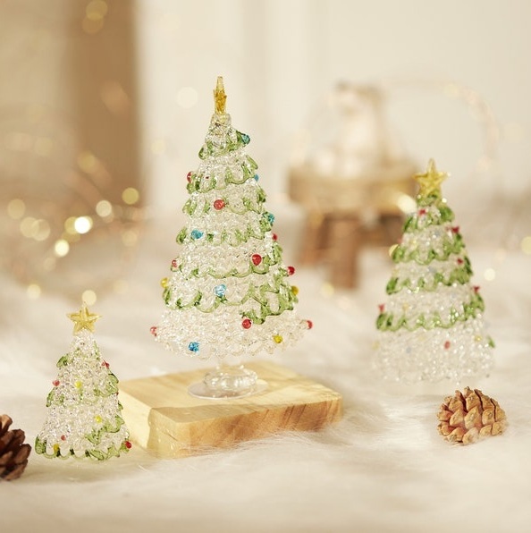 Figurine De Sapin De Noël En Vitrail Fait Main : Décoration De Noël À Collectionner, Art Enveloppé De Fil De Fer, Cadeaux De Noël - MapLunelampeFr