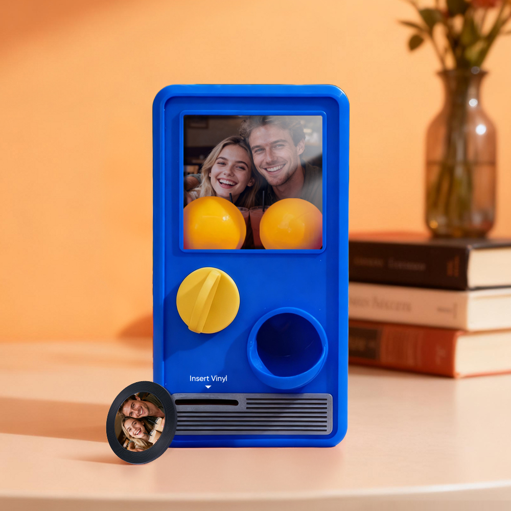 Machine Gachapon Musicale Et Photo Personnalisée, Coffret Mini-disque, Cadeau D'anniversaire Ou De Noël - MapLunelampeFr