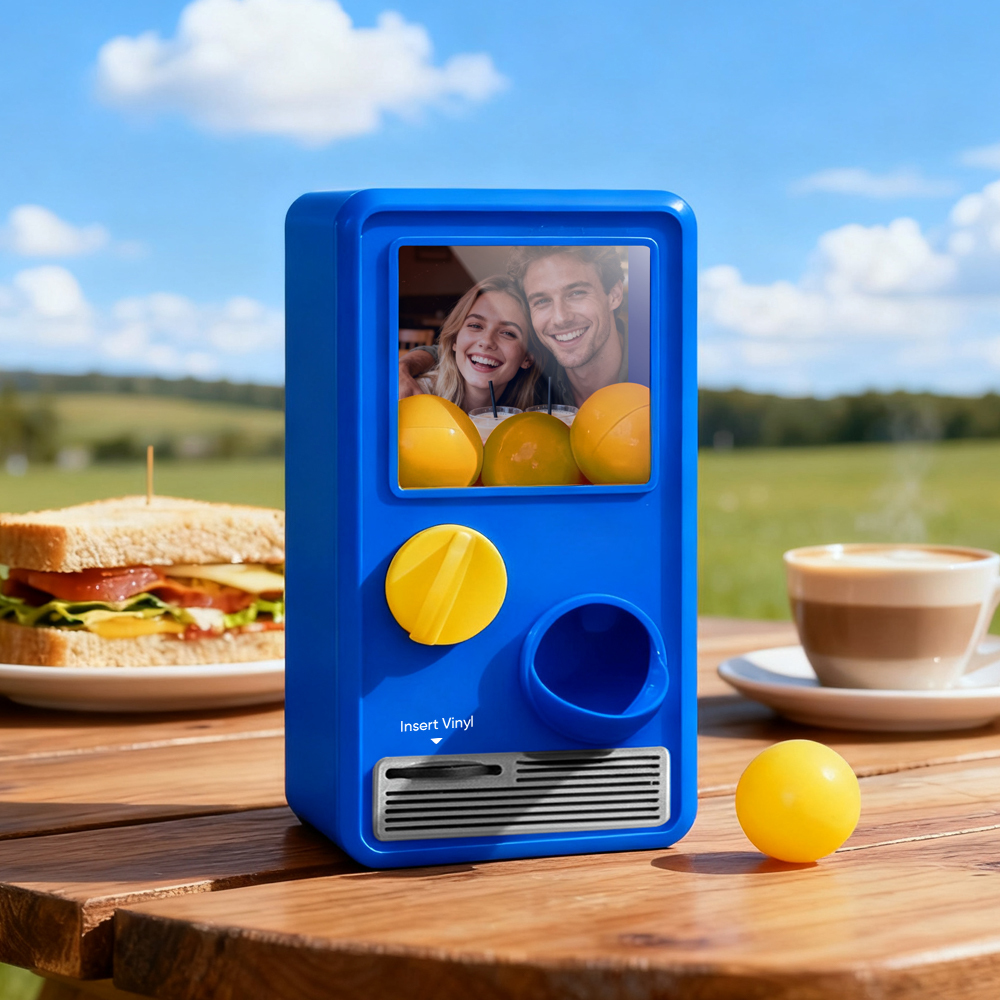 Machine Gachapon Musicale Et Photo Personnalisée, Coffret Mini-disque, Cadeau D'anniversaire Ou De Noël - MapLunelampeFr