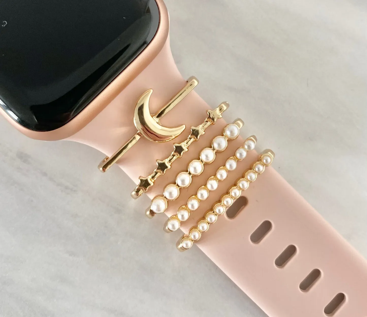 Accessoire De Montre À Breloques Empilables, Cadeau De Demoiselle D'honneur, Breloque De Montre, Bracelet À Breloques Lune - MapLunelampeFr