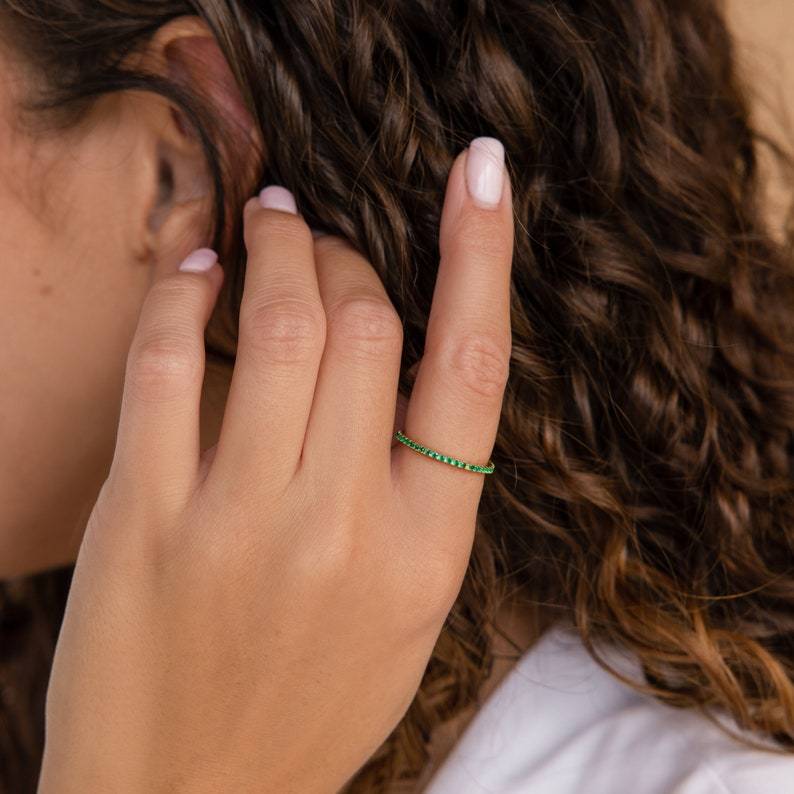 Bague D'éternité Avec Pierre De Naissance, Bague Infini Personnalisée, Bijoux En Cristal Et Pierres Précieuses, Cadeau D'anniversaire Pour Elle - MapLunelampeFr