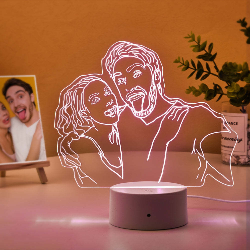 Lampe Photo Led 3d Personnalisée Pour Chambre Cadeau Personnalisé Pour Amoureux