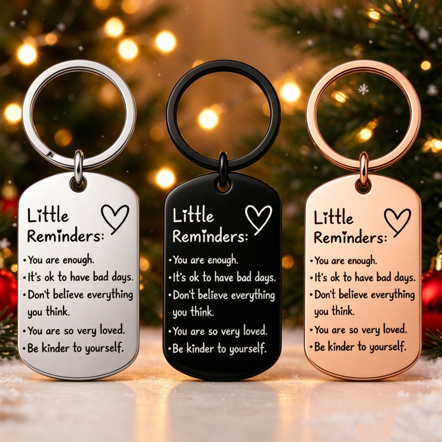 Inspirational Little Reminders Keychain Standard Inspirational Little Reminders Keychain Stainless Steel Dog Tag Gifts for Friends Christmas Gift - MyMoonLampUk