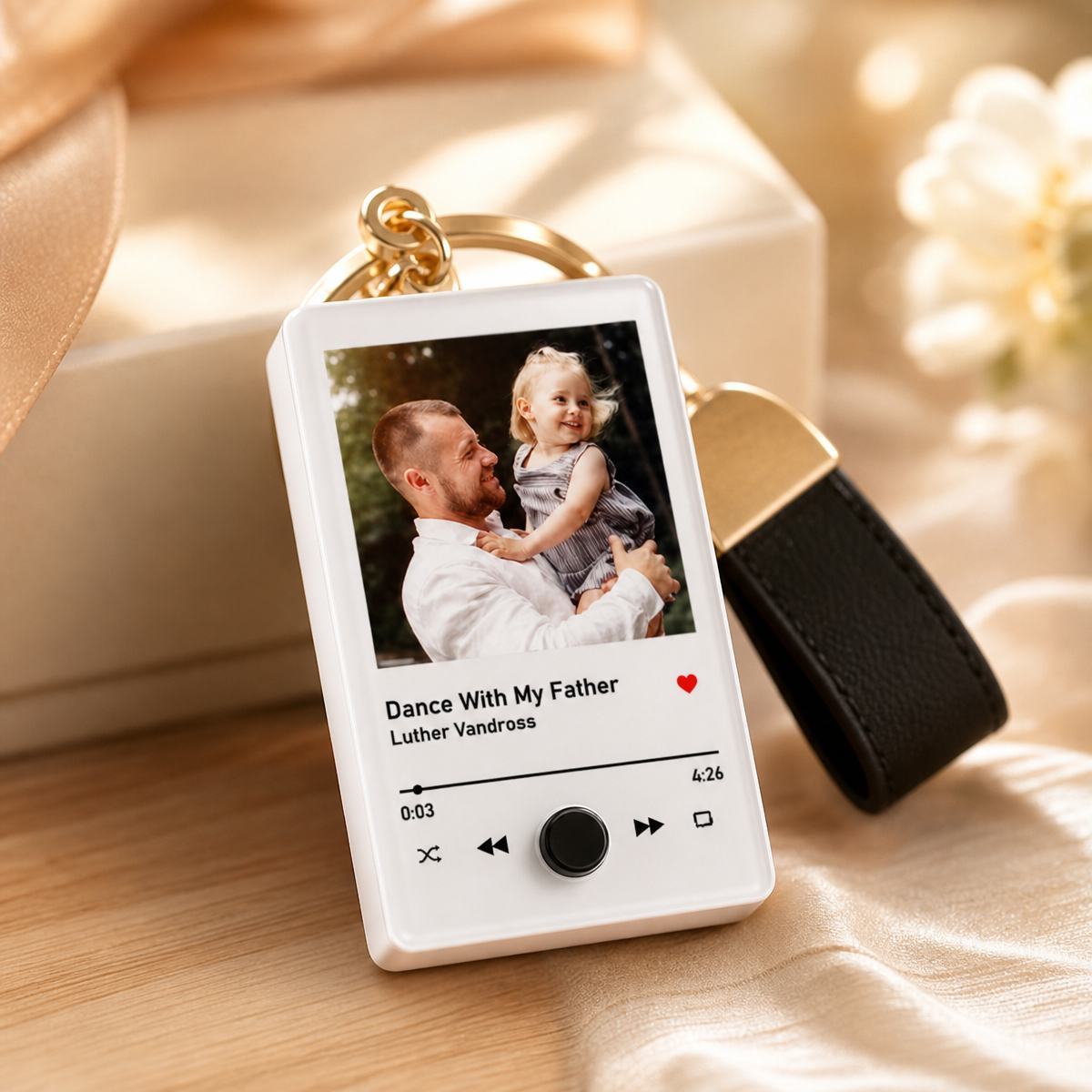 Personalized Photo Music Keychain, Custom Voice Recording Acrylic Key Ring, DIY Photo Album Style Keychain, Custom Sound Message Gift for Family, Couple & Friends - MyMoonLampUk