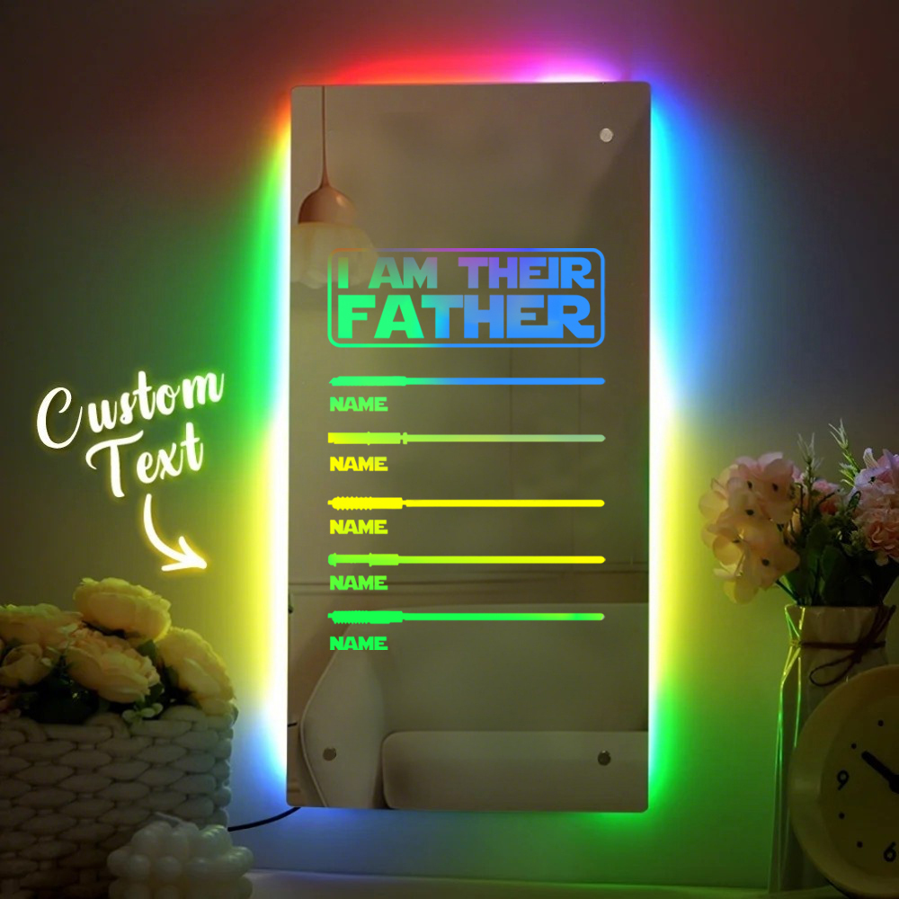 Father's Day Hot Sale I Am Their Father Lightsaber Mirror Lamp