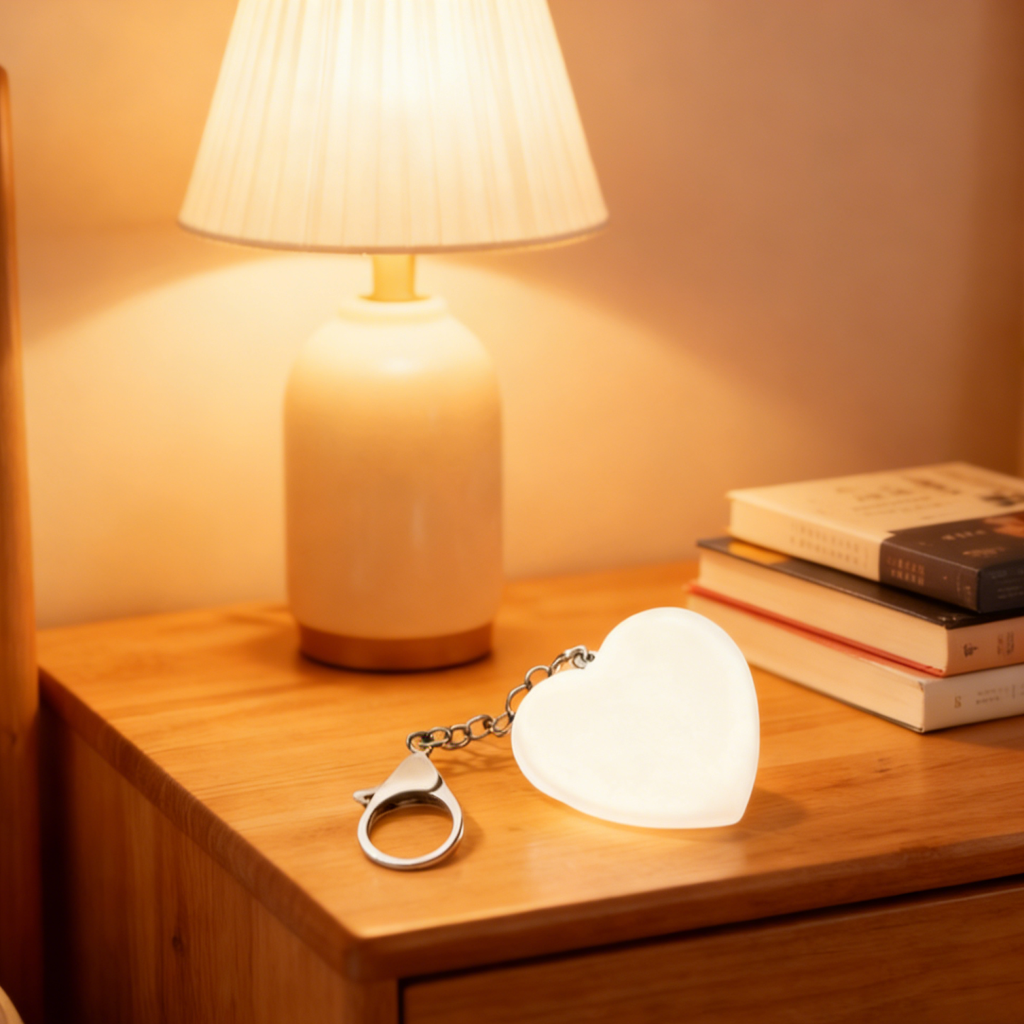 Cute Cat Paw Light Keychain Rechargeable Mini Bag Charm with Double Chain White Cat Paw Design - MyMoonLampUk