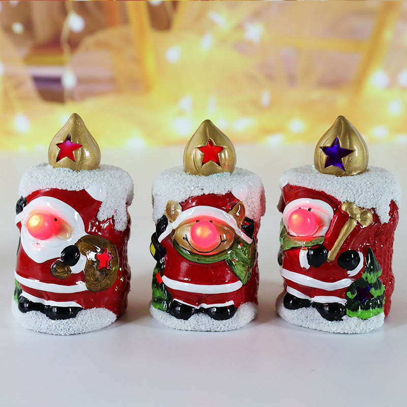 Christmas Flameless Candles Lovely Santa Claus Snowman Candle Light Christmas Decoration - mymoonlampuk