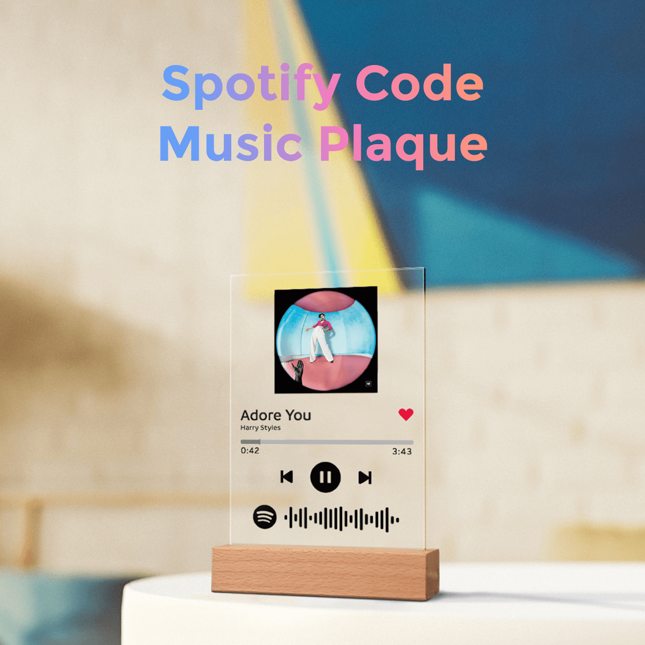 Spotify Acrylic Glass Custom Spotify Code Lamp Acrylic Music Plaque(5.9IN X 7.7IN)