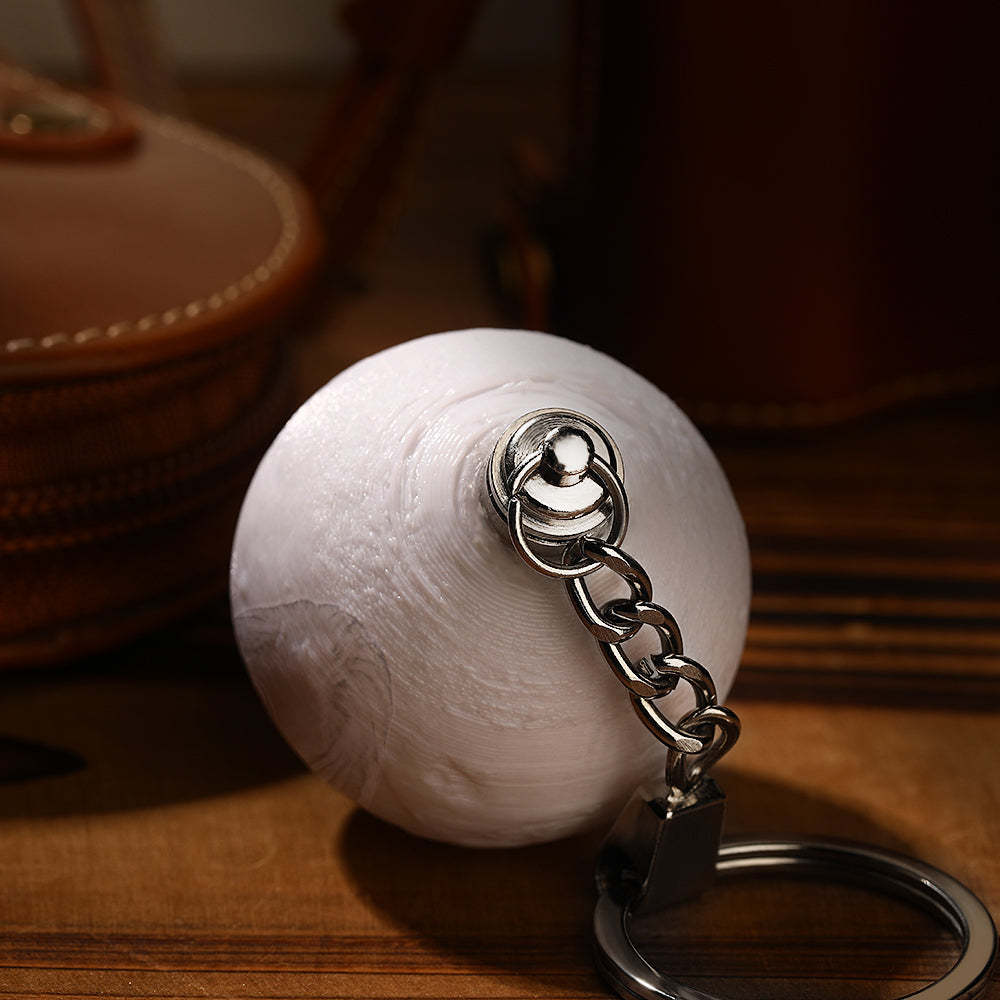 Custom Photo Keychain Multicolor 3D Printed Moon Lamp Gifts for Mom