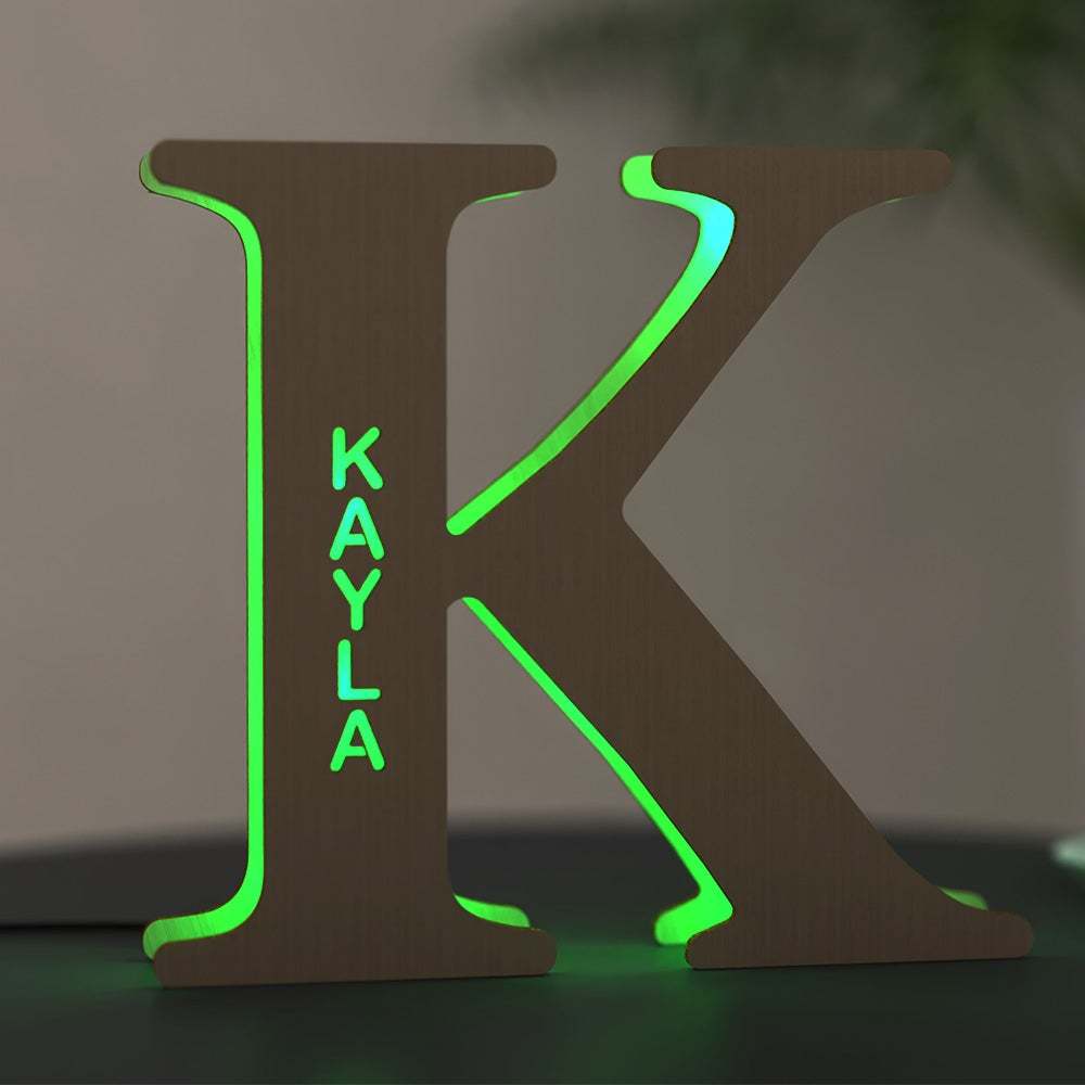 Personalized Wooden Up Letter L Name Sign Lamp Billboard Lamp Night Light