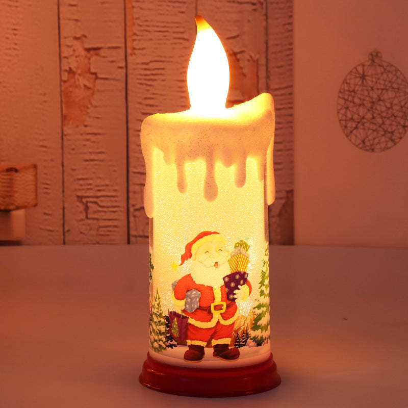 LED Simulation Christmas Flame Candle Santa Claus Snowman Candle Dinners Decoration Night Light - mymoonlampuk