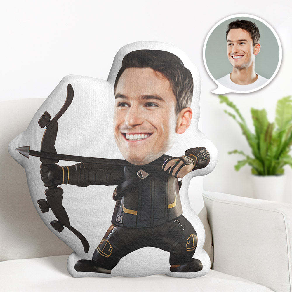 Custom Face Pillow Personalised Photo Pillow Hawkeye MiniMe Pillow Gifts for Him - mymoonlampuk