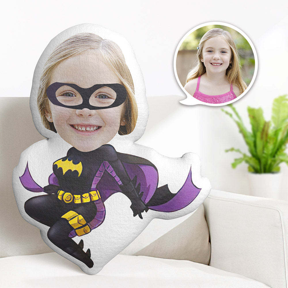Custom Face Pillow Personalised Photo Pillow Batwoman MiniMe Pillow Gifts for Kids - mymoonlampuk