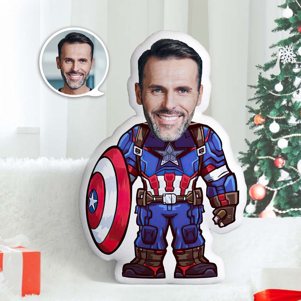 Christmas Gifts Captain America Photo Pillow Boy Face Pillow Personalised Men Pillow Custom Costume Pillow Doll - mymoonlampuk
