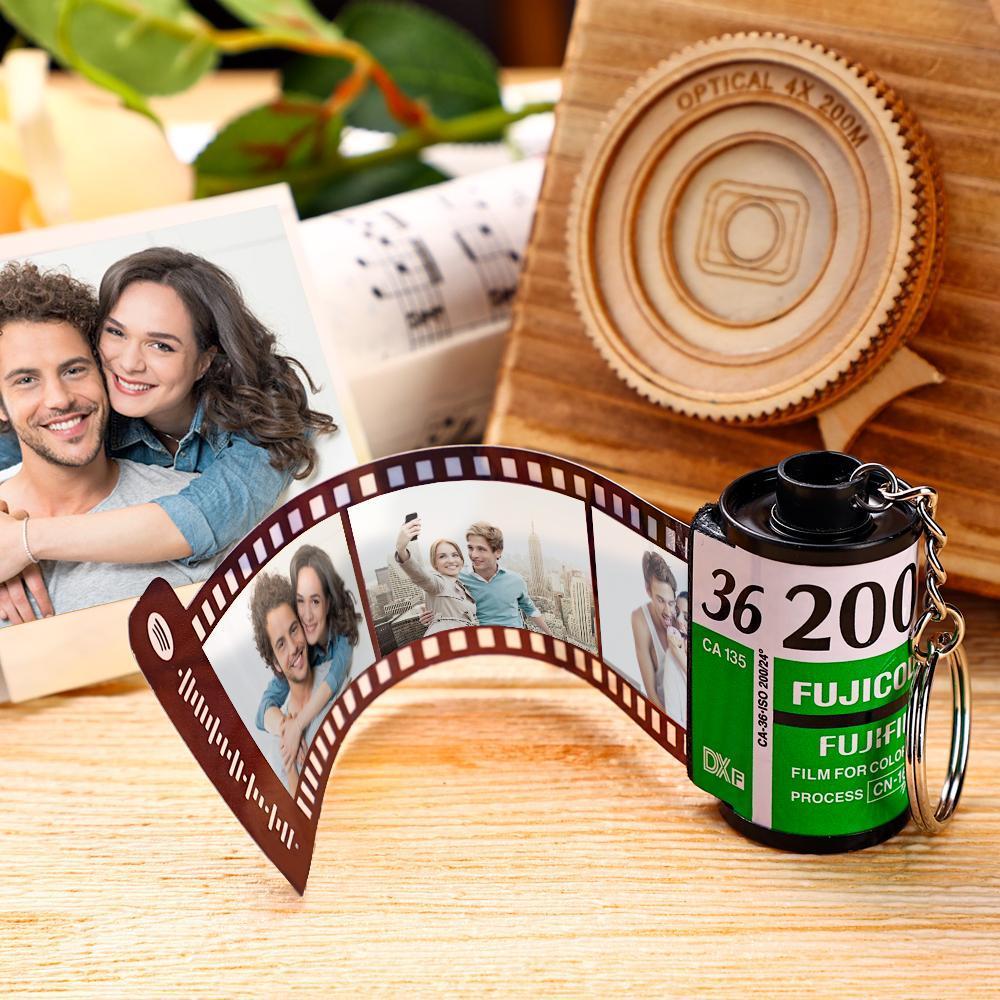 Personalized Spotify Code Scannable Custom Camera Roll Keychain Kodak for Love 5-20 Pictures Mother's Day Birthday Wedding Gift