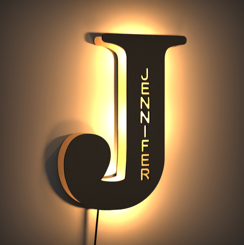Custom Up Letter Z Wall Light Name Sign Bedroom Decor Light Corridor Light Night Lamp