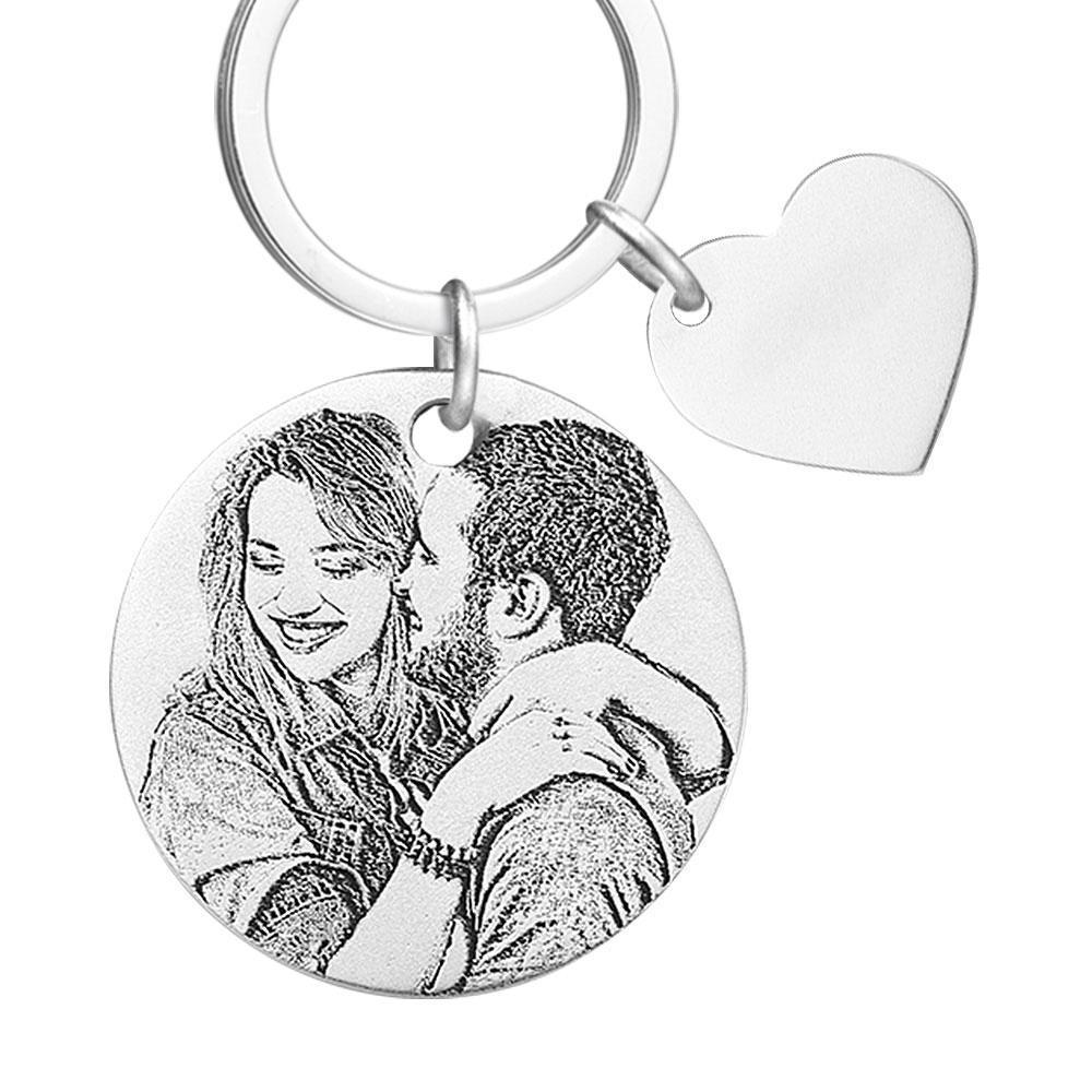 Custom Photo Engraved Calendar Keyring -For Anniversary