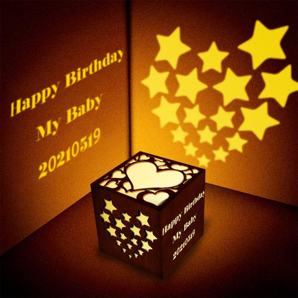 Birthday Gifts for Her Custom Text Lantern Box Personalised Projection Light DIY Gift