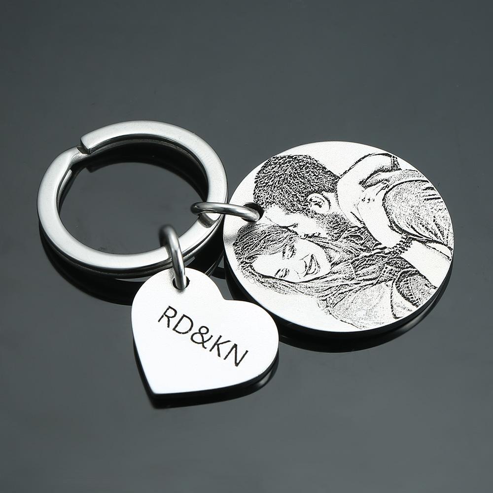 Custom Photo Engraved Calendar Keyring -For Anniversary