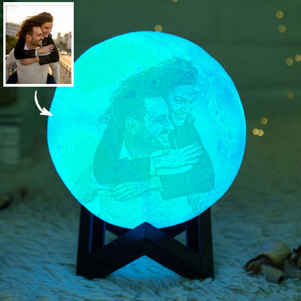 Personalised Creative 3D Print Photo Moon Lamp Daddy Gifts Engraved Light Presents for Him