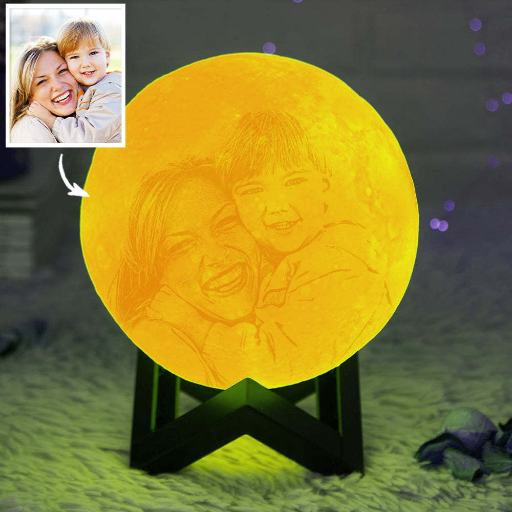 3D Printed Moon Lamp Personalised Gifts for Mom - Touch Three Colors (10-20cm)