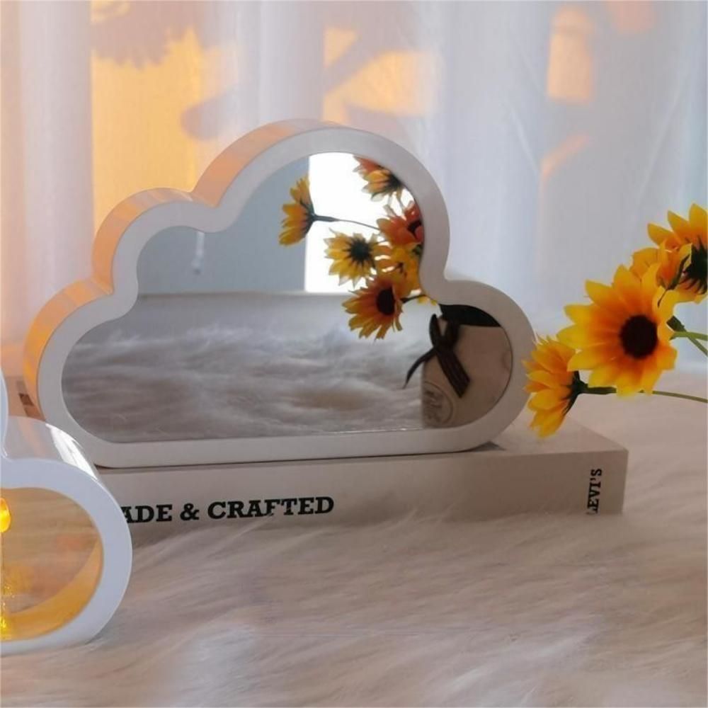 DIY Cloud Tulip Mirror Night Light Simulation Flower Bedroom Sleeping Table Lamp - mymoonlampuk
