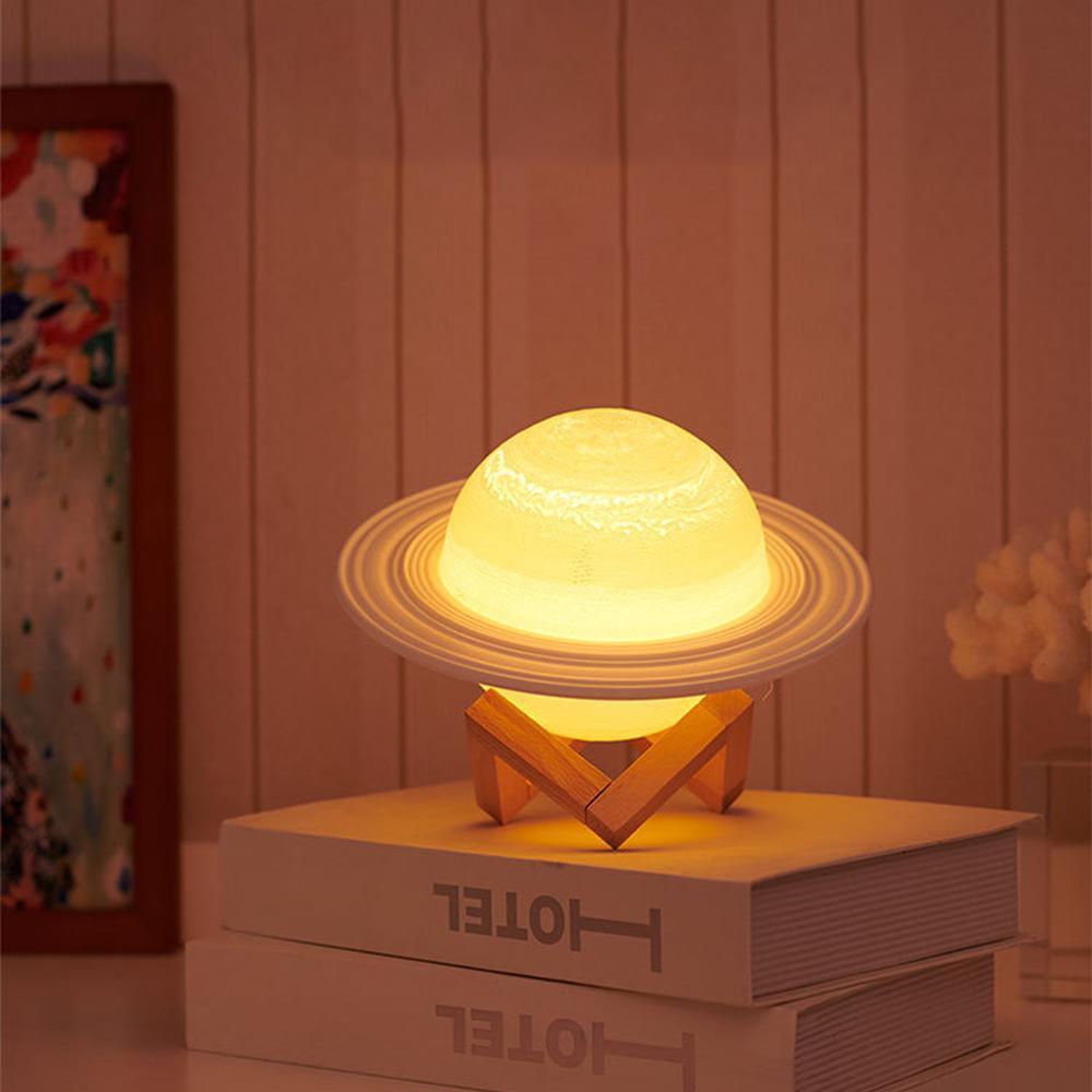 3D Saturn Lamp Romantic Rechargeable Night Light Decor for Bedroom Anniversary Gifts