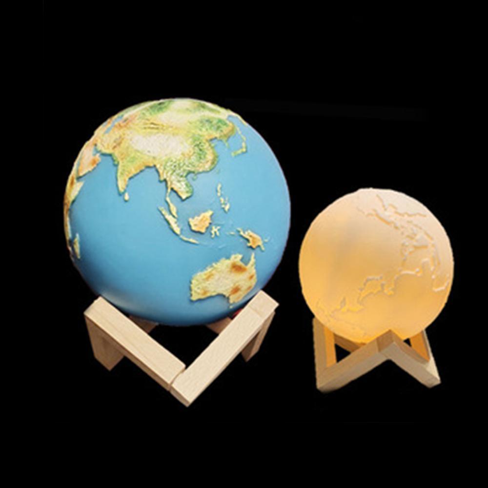 3D Printed Earth Night Light Bedside Lamp Creative Gift