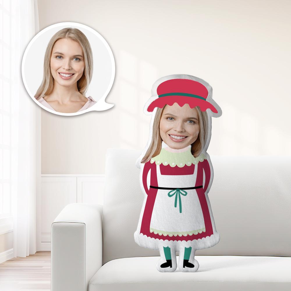 Custom Christmas Red Hat Girl Minime Throw Pillow Unique Personalised Minime Throw Pillow Give Your Child The Most Meaningful Gift - mymoonlampuk