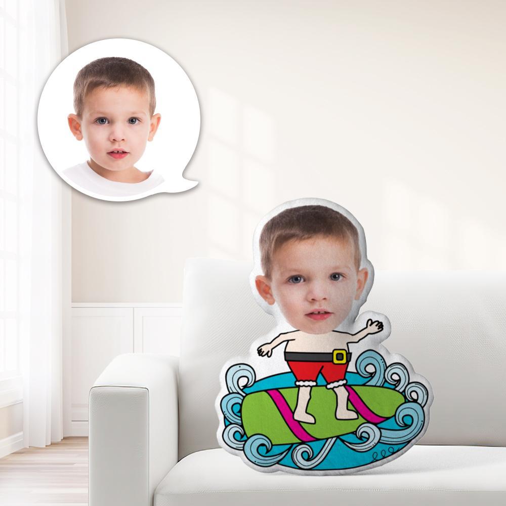 Custom Christmas Baby Surfing Minime Throw Pillow Unique Personalised Minime Throw Pillow Give Your Child The Most Meaningful Gift - mymoonlampuk