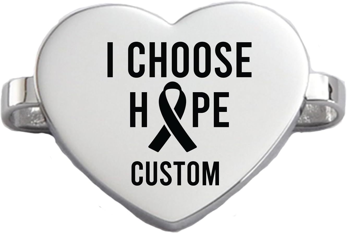 Custom Cancer Awareness Oval & Heart Metal Stud Accessory Smartwatch Bands