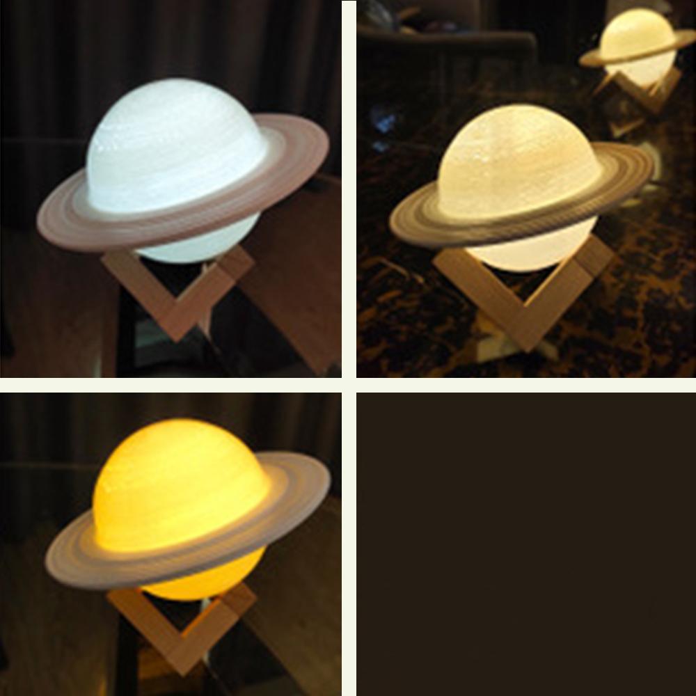 3D Saturn Lamp Romantic Rechargeable Night Light Decor for Bedroom Anniversary Gifts