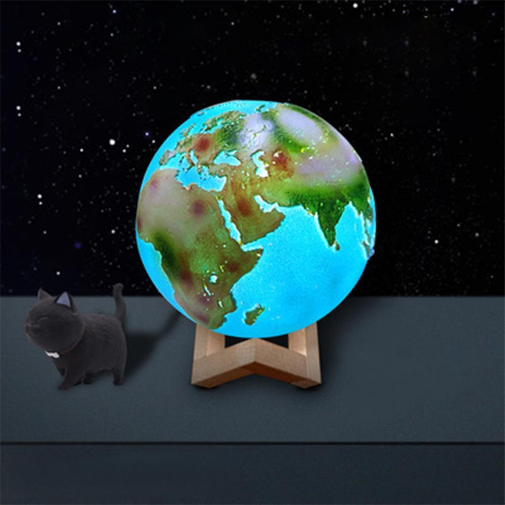 3D Printed Earth Night Light Bedside Lamp Creative Gift