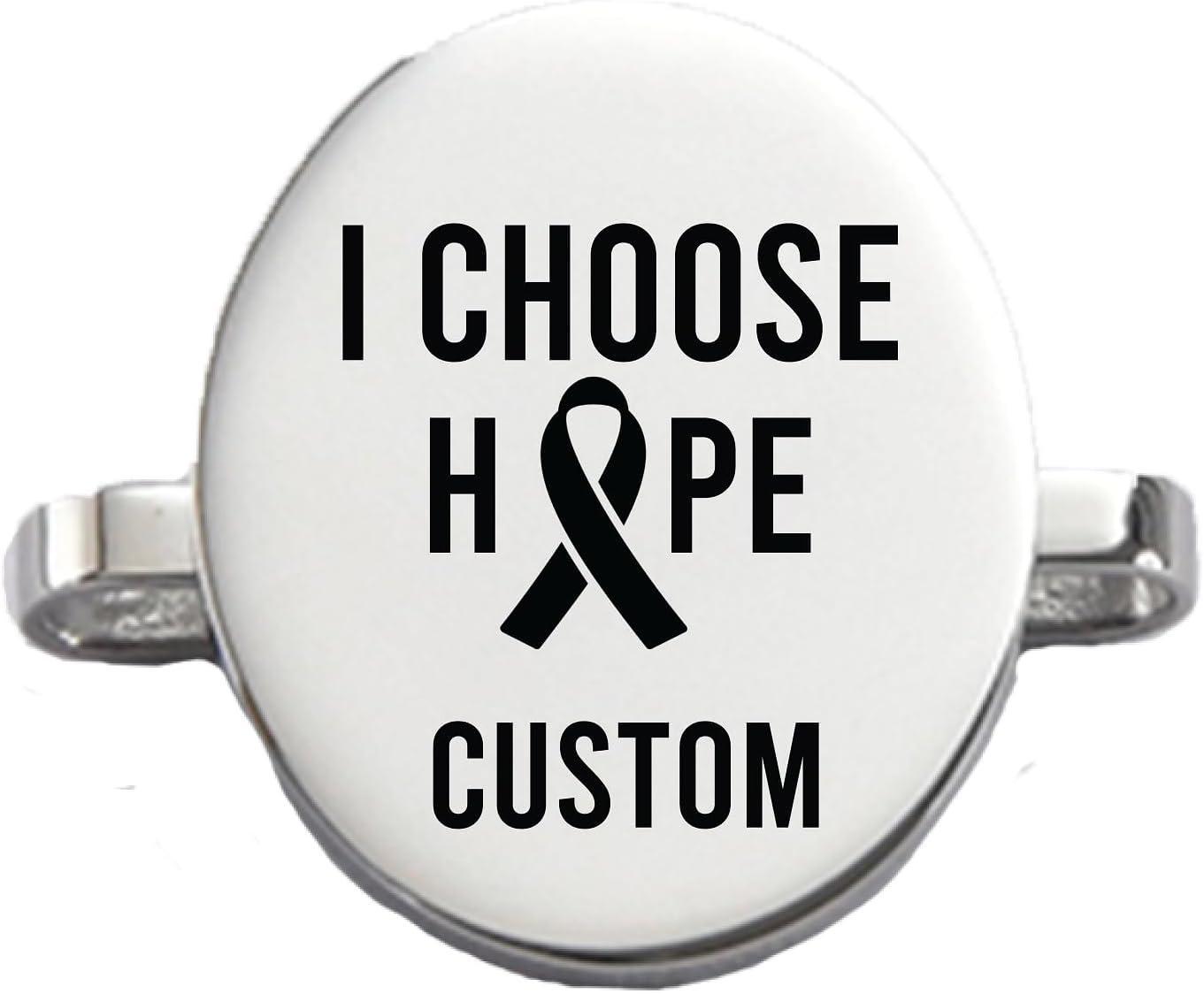 Custom Cancer Awareness Oval & Heart Metal Stud Accessory Smartwatch Bands