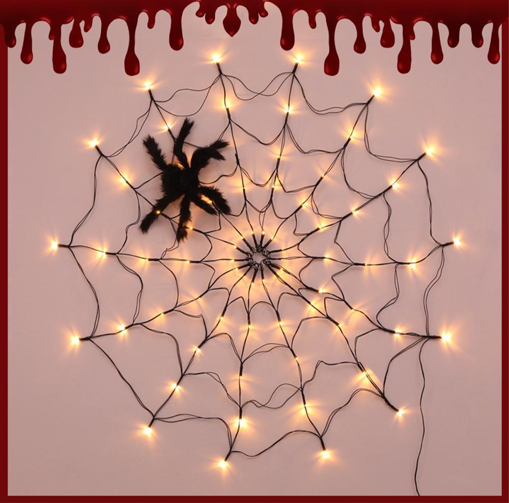 Spider Web Lamp Halloween Decoration Atmosphere Layout Serial Lamp