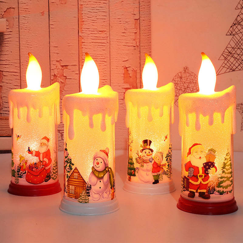 LED Simulation Christmas Flame Candle Santa Claus Snowman Candle Dinners Decoration Night Light - mymoonlampuk