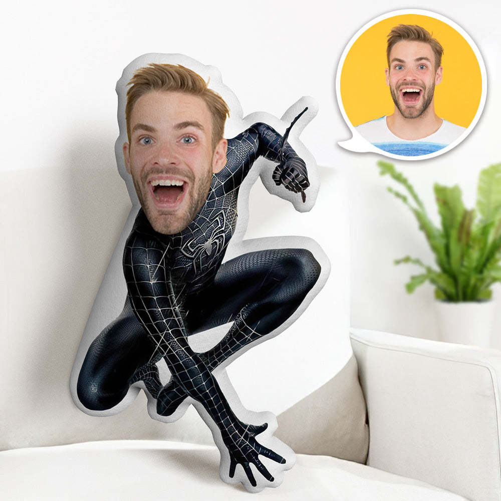 My Face Pillow Custom Photo Pillow Personalised Black Spider-Man Pillow Original Superhero Gifts - mymoonlampuk