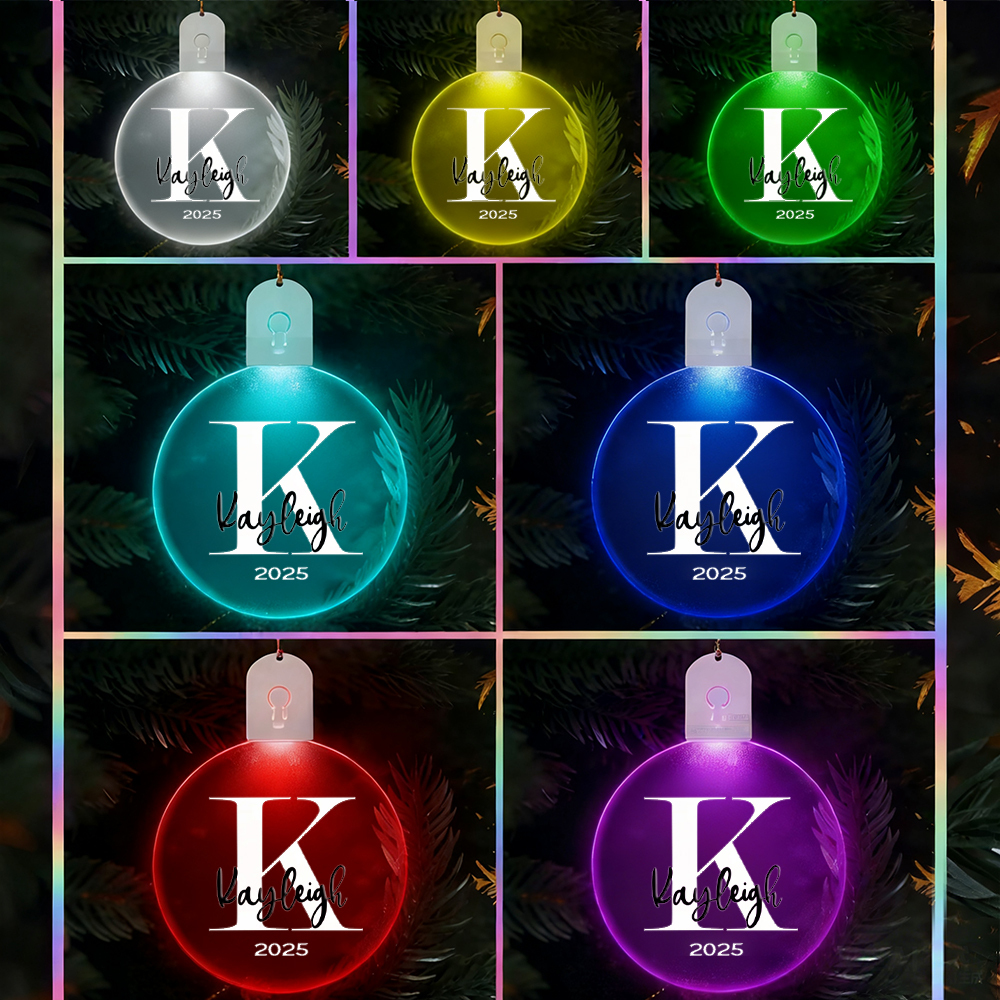 Personalized Letter Christmas Glowing Decoration Christmas Ornaments - MyMoonLampUk